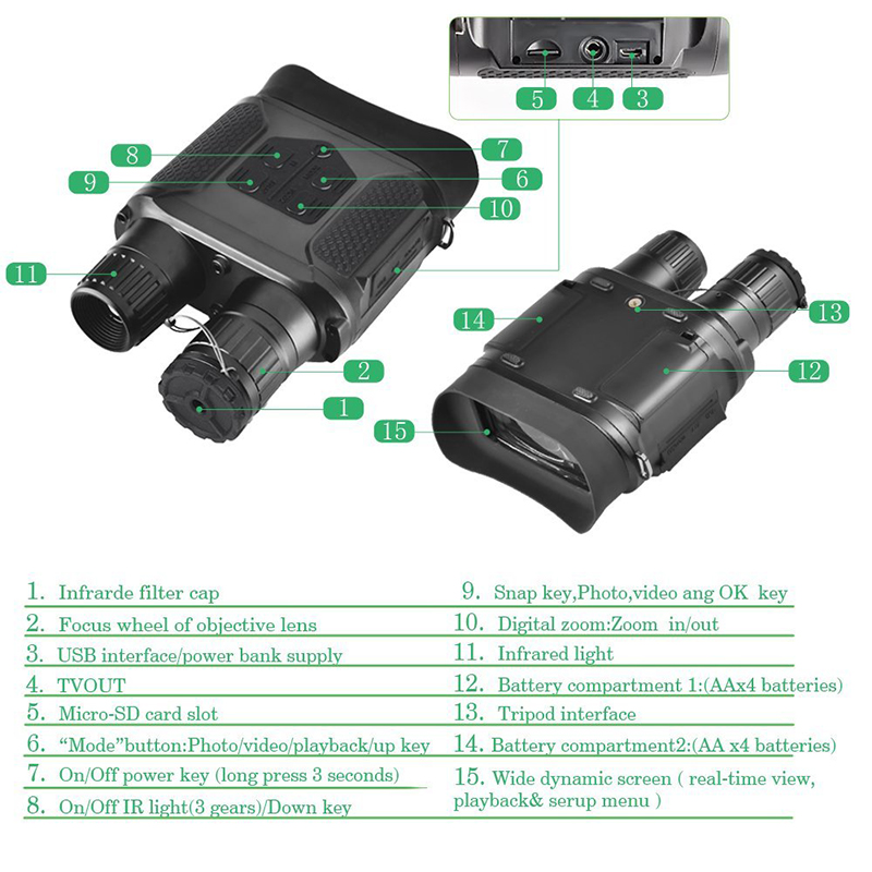 NV400B 7X32 Infrared Night Vision Binocular IR Camera&Camcorder